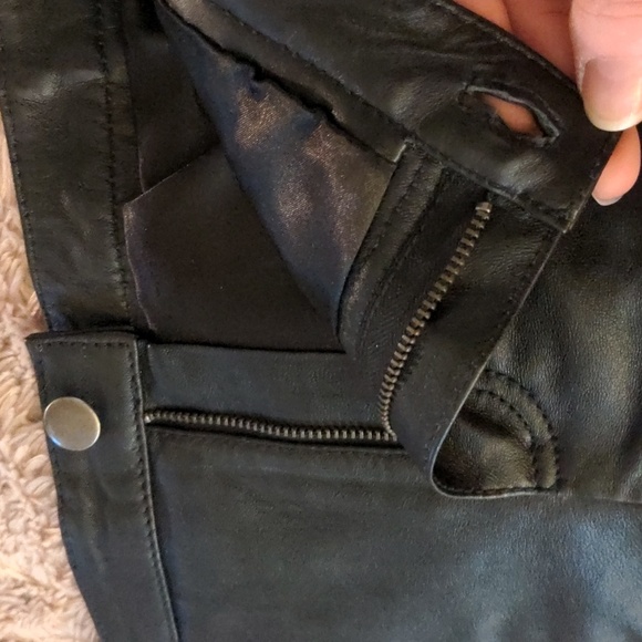 NWOT! Mango (MNG Suit) Genuine Leather Black Agra Booty Shorts Size 2 - Picture 4 of 13